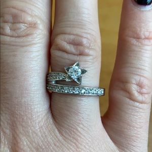 Star ring, size 8, sterling silver